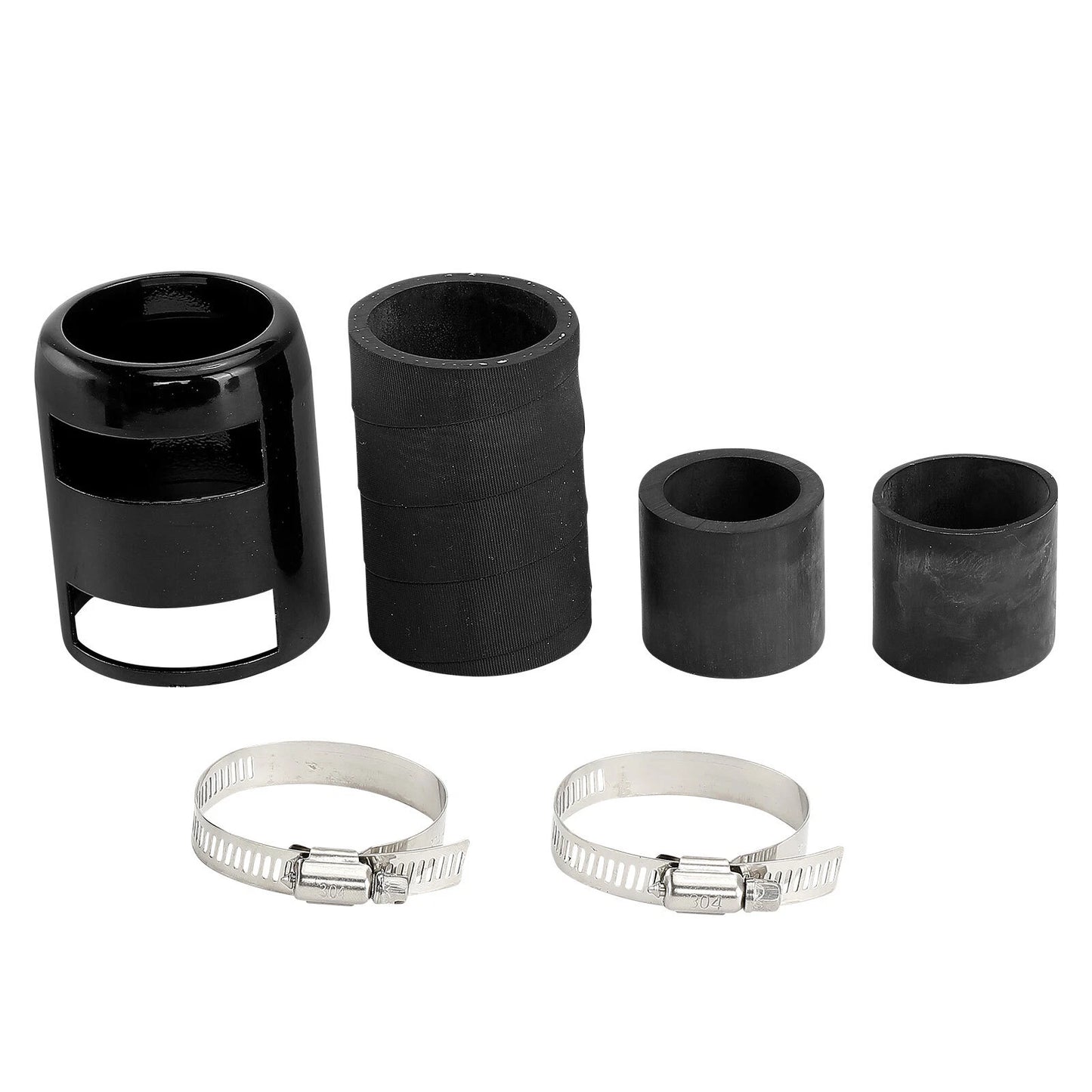 36" Universal Black Flex Radiator Hose Stainless Steel Aluminium with End Cap