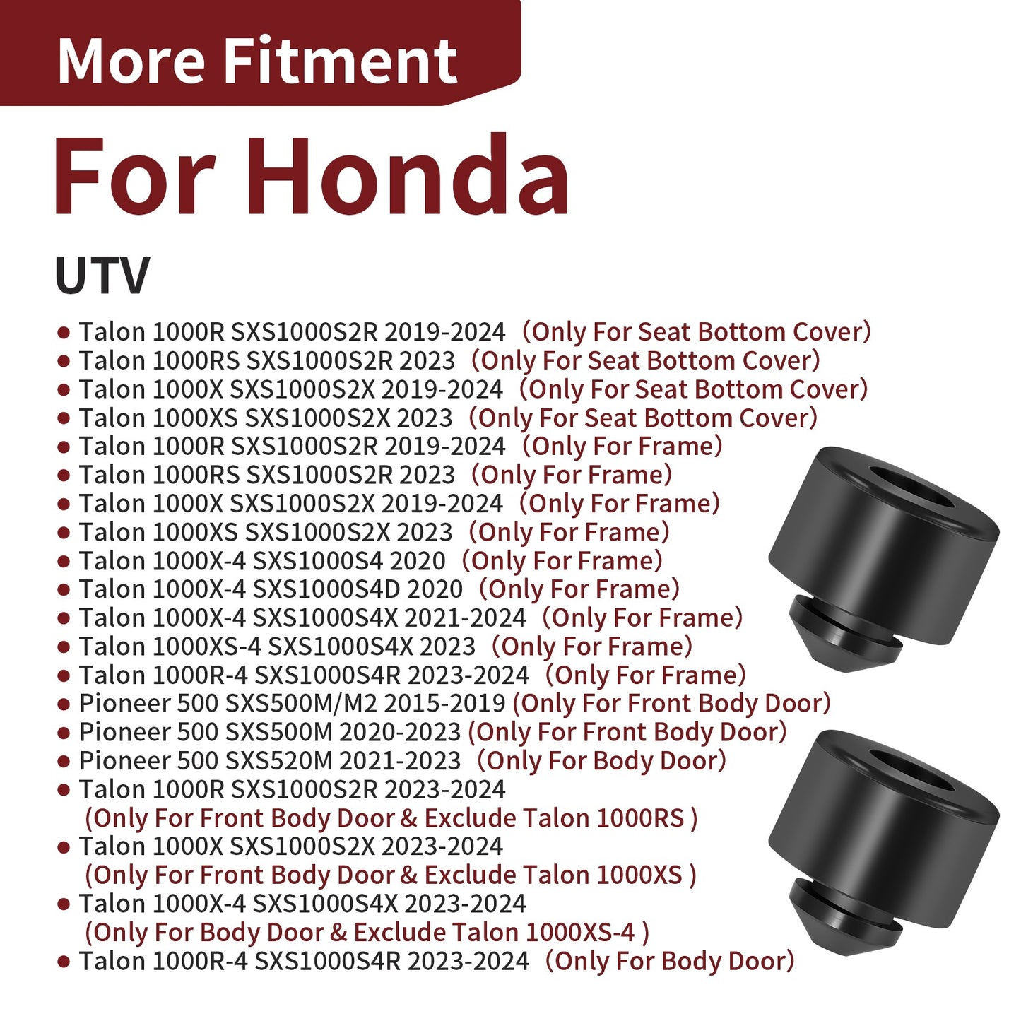 2X Rear Fender Seat Rubbers for Honda CRF230M CRF230L ST1300 (2008–2019)