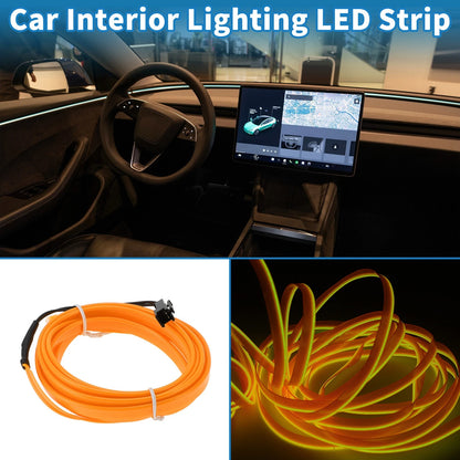 2m LED Strip Neon Wire for Car Interior Decoration (Battery Box 3V)