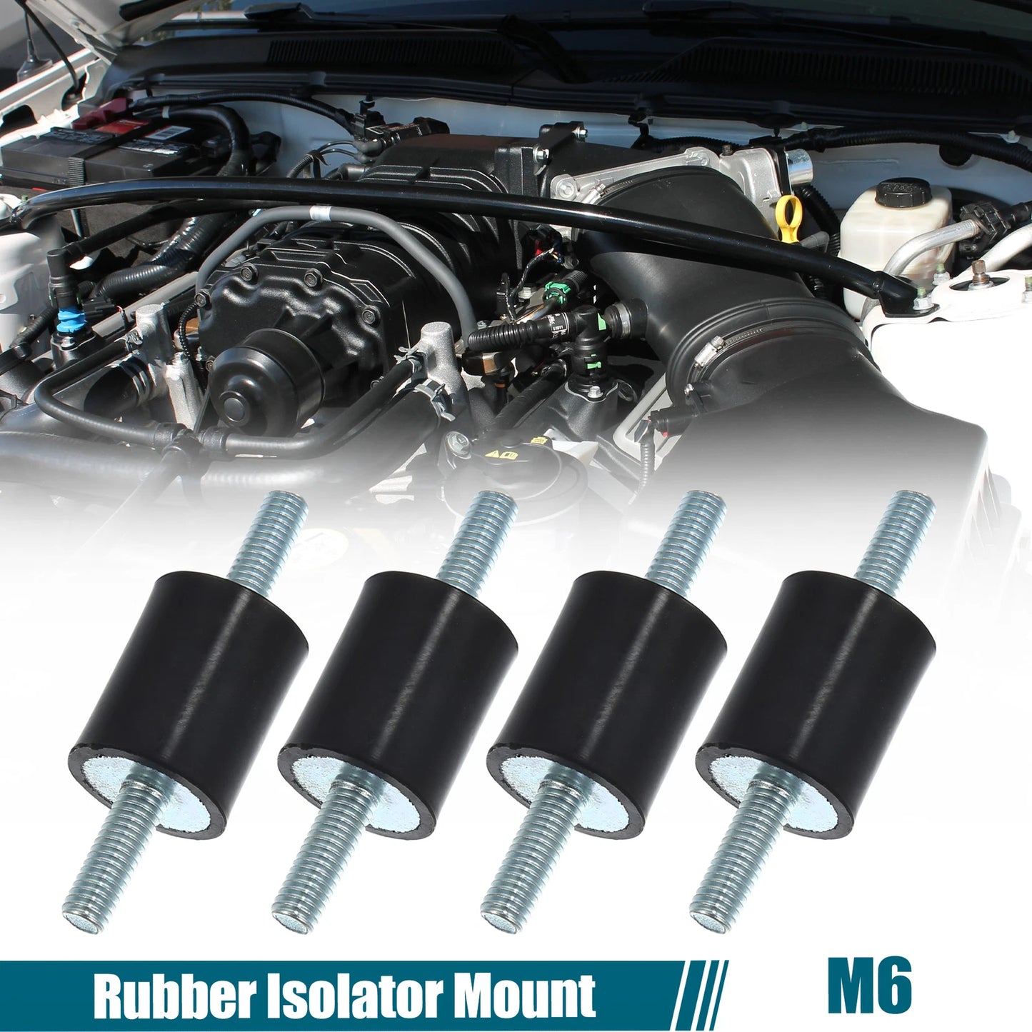 Set of 4 M6 Anti Vibration Rubber Isolator Dampers 20x25mm