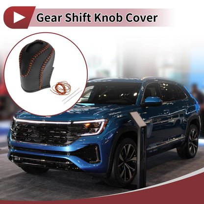 1Pc Gear Shift Knob Cover for Volkswagen Taos (2022–2023) Black Brown