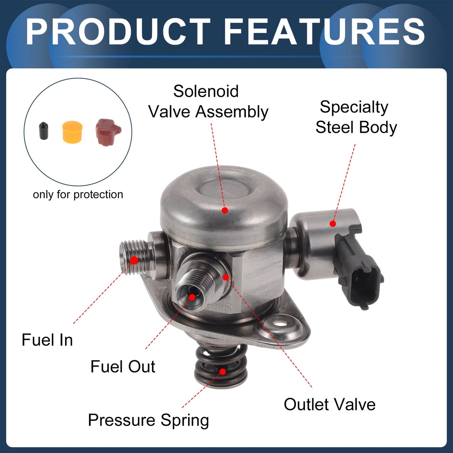 High Pressure Fuel Pump for Jaguar F-Type (2016–2020) XF (2014–2020) AJ813042