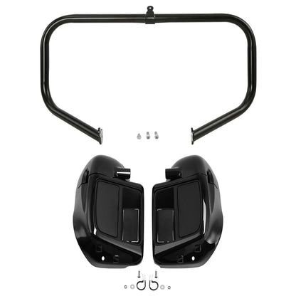 Black Lower Vented Fairings Engine Guard Bar for Harley Road Glide (2014-2024)