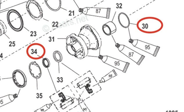 Lower Gearcase Seal & O-ring Kit for Mercury 2-Stroke