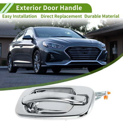 Exterior Door Handle for Chevrolet GMC (Silver Tone, Rear Left)