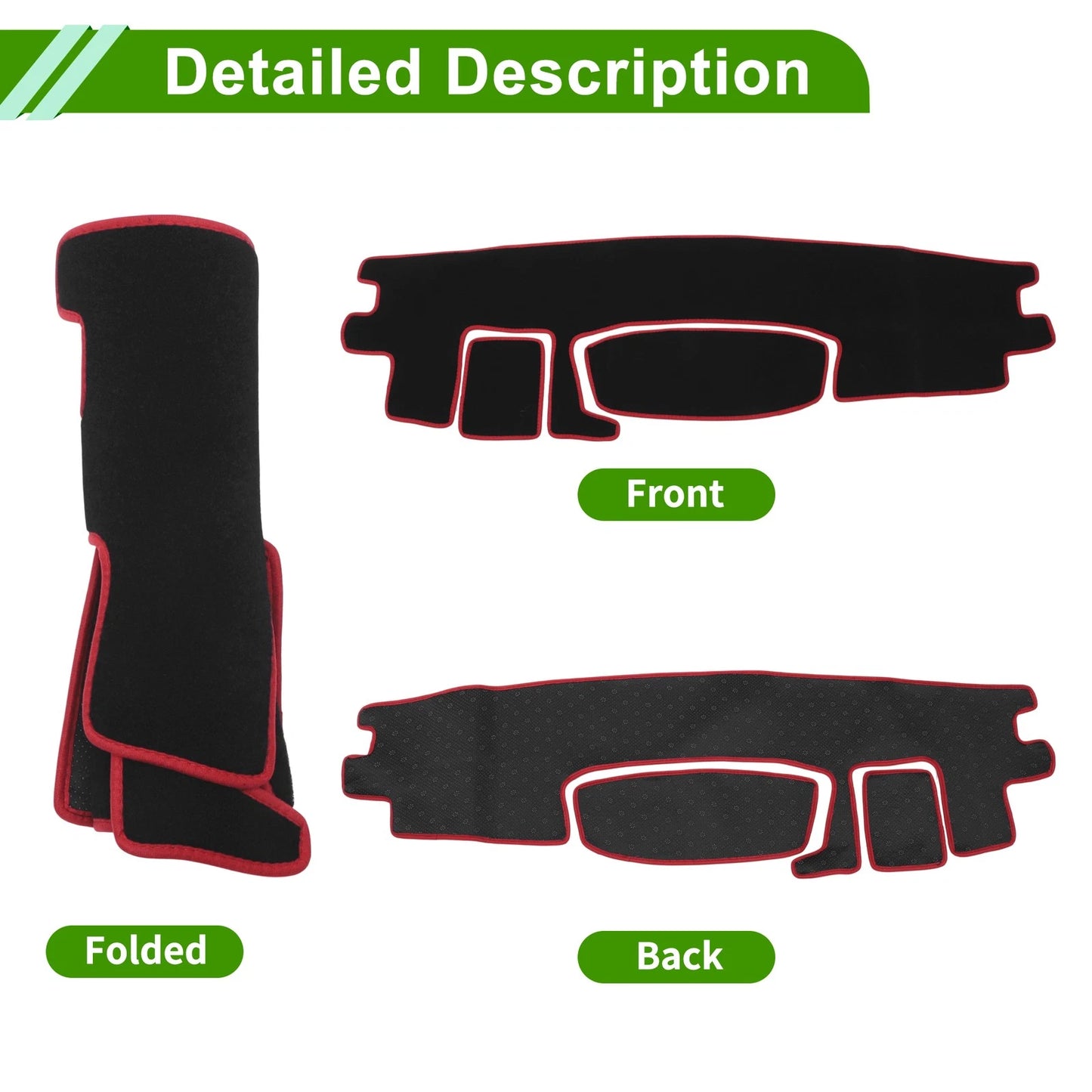 Dashboard Cover for Toyota Roomy Tank (2016–2020) Black Red Anti-Slip