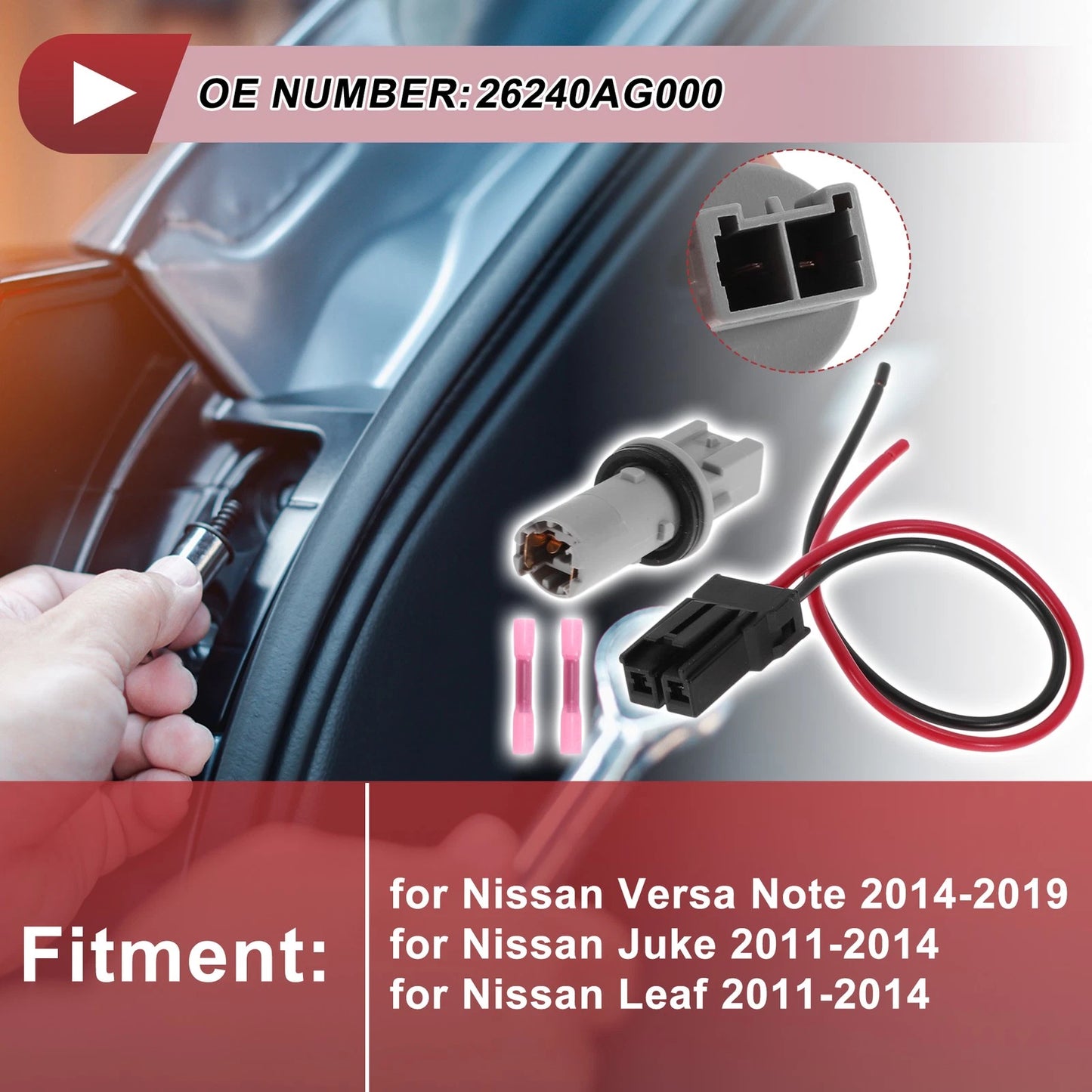 Turn Signal Light Socket Wiring for Nissan Versa Note (2014–2019) No. 26240AG000