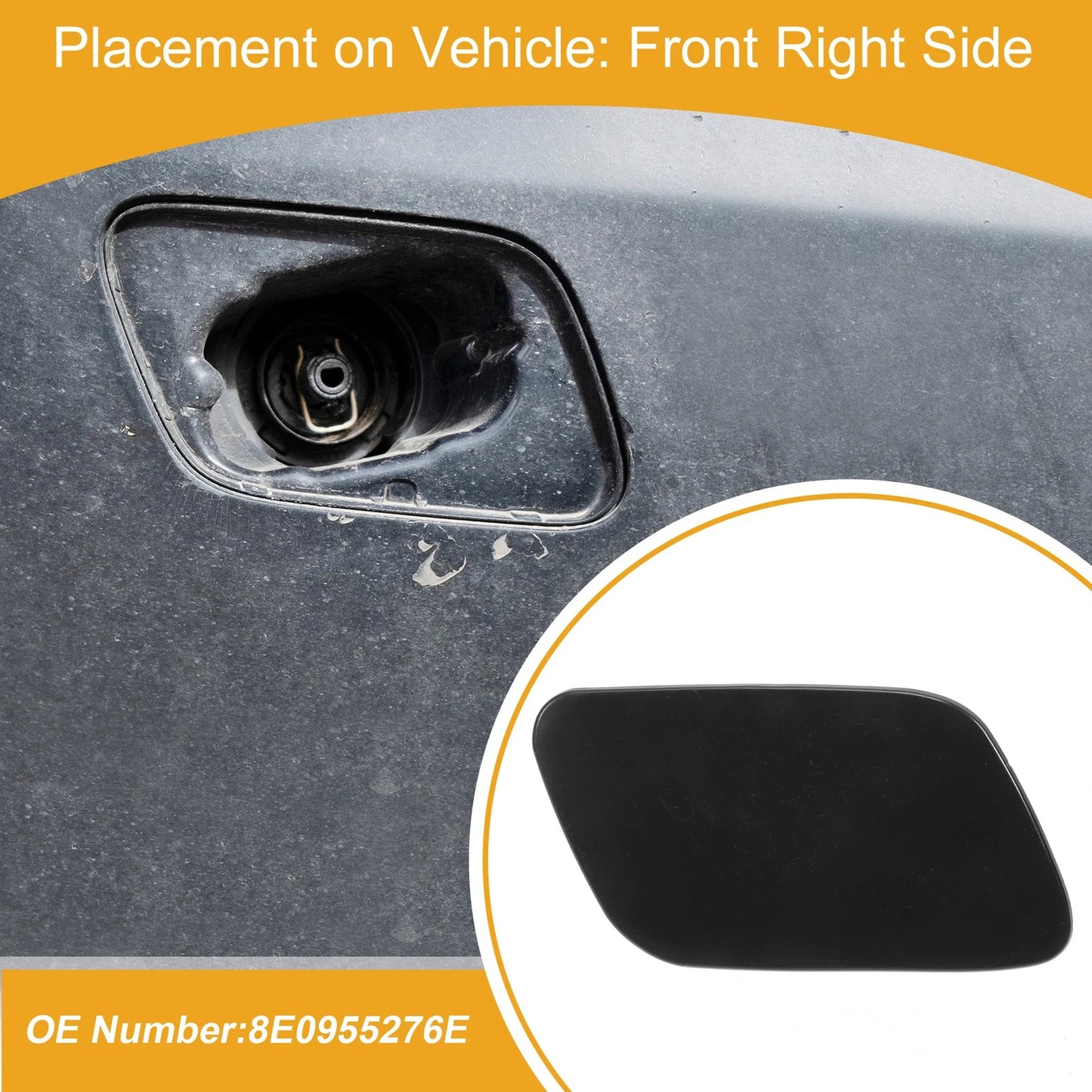 Front Right Washer Nozzle Cover Cap for Audi A4 (2005–2008) 1 Pcs