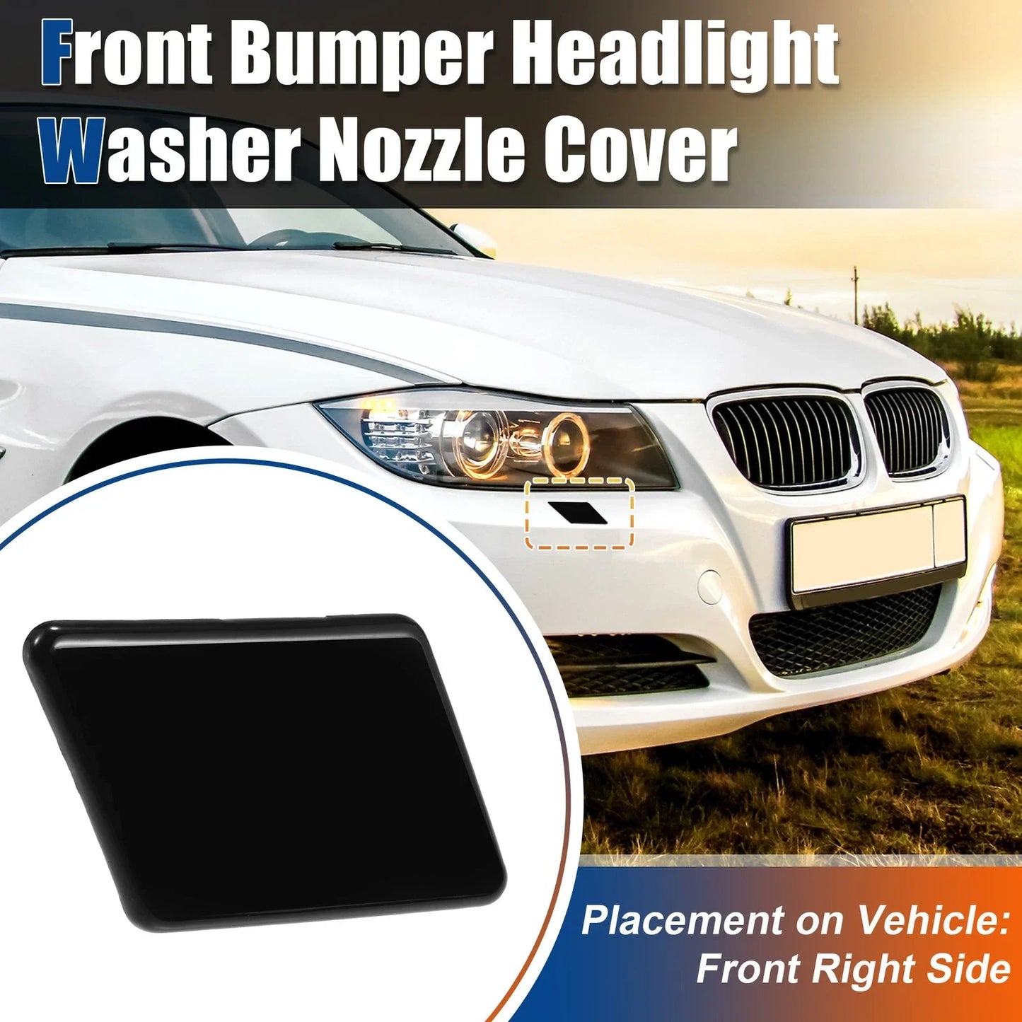 Washer Nozzle Cover for BMW 3 Series E90 Gloss Black