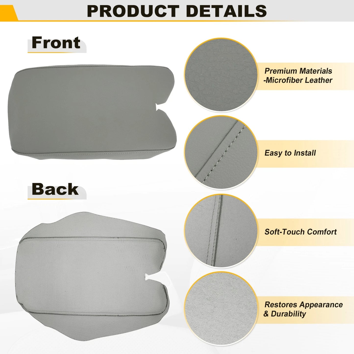 Leather Center Console Lid Armrest Cover for Lexus ES350 (2007–2009)