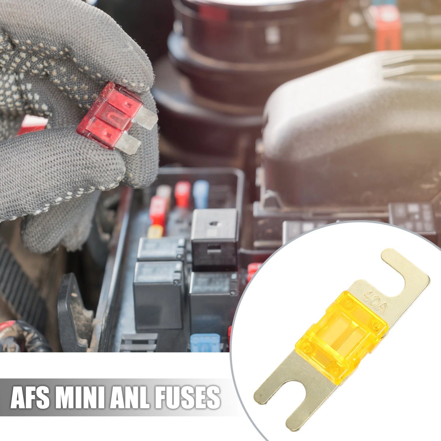 10pcs 40A AFS Mini ANL Fuse for Car Truck Motorcycle Boat Audio
