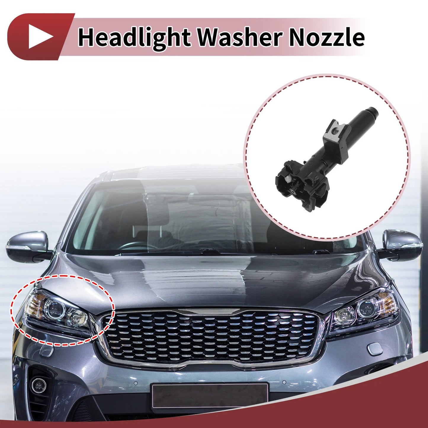 Front Passenger Side Headlight Washer Nozzle for Toyota Hilux (2015) No. 852070K040