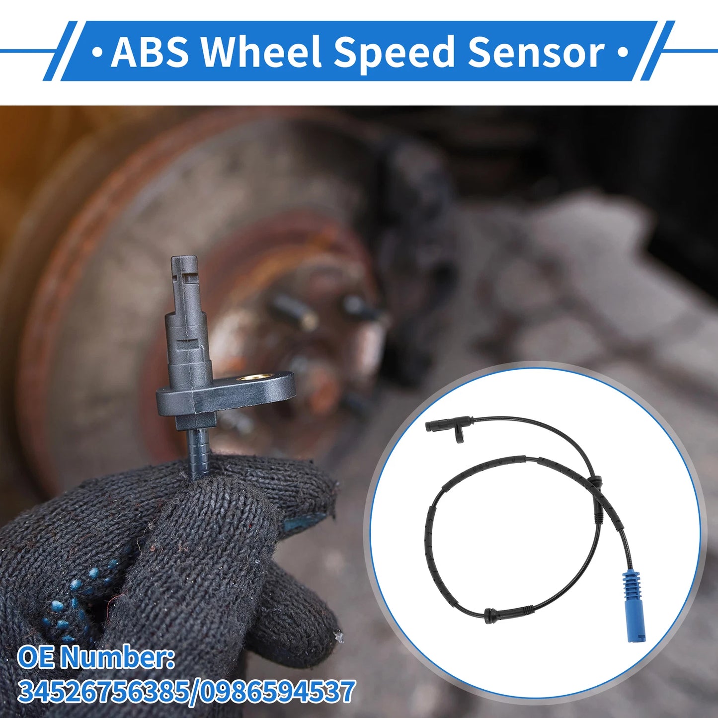 ABS Wheel Speed Sensor No. 34526756385 for Mini Cooper (2002–2009) Rear