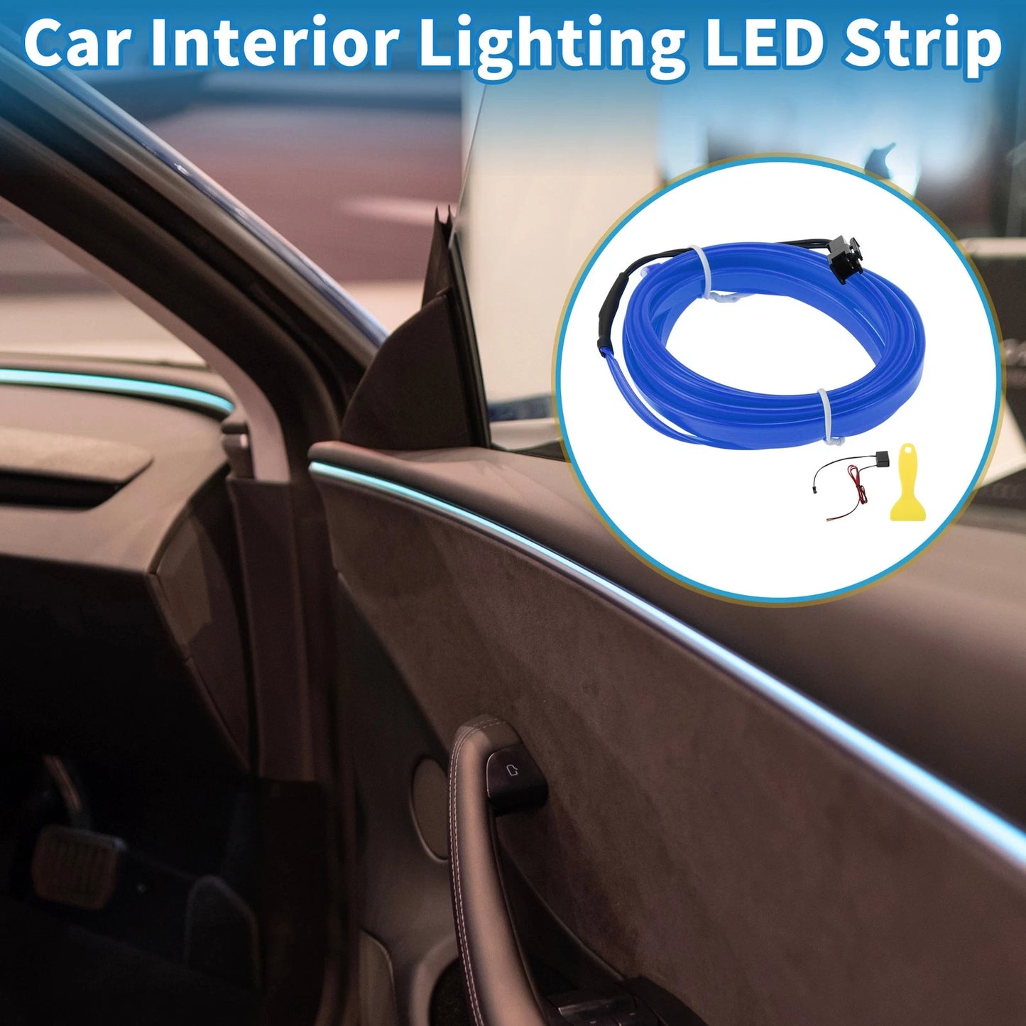 2m LED Strip Neon Wire for Car Interior Lighting (12V)