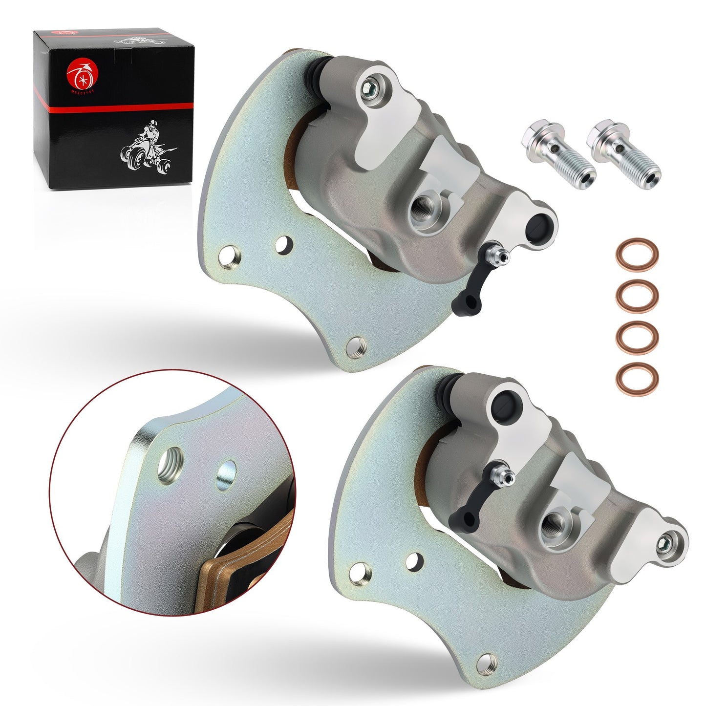 Rear Brake Calipers with Pads for Polaris RZR XP 4 Turbo S (2019–2020)