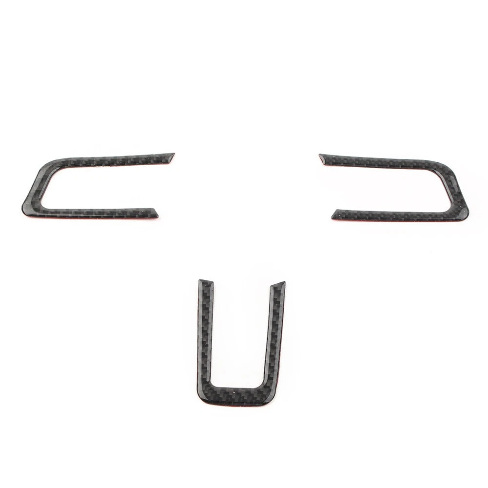 Carbon Fiber Steering Wheel Button Frame Cover for Ford Mustang (2015–2019)