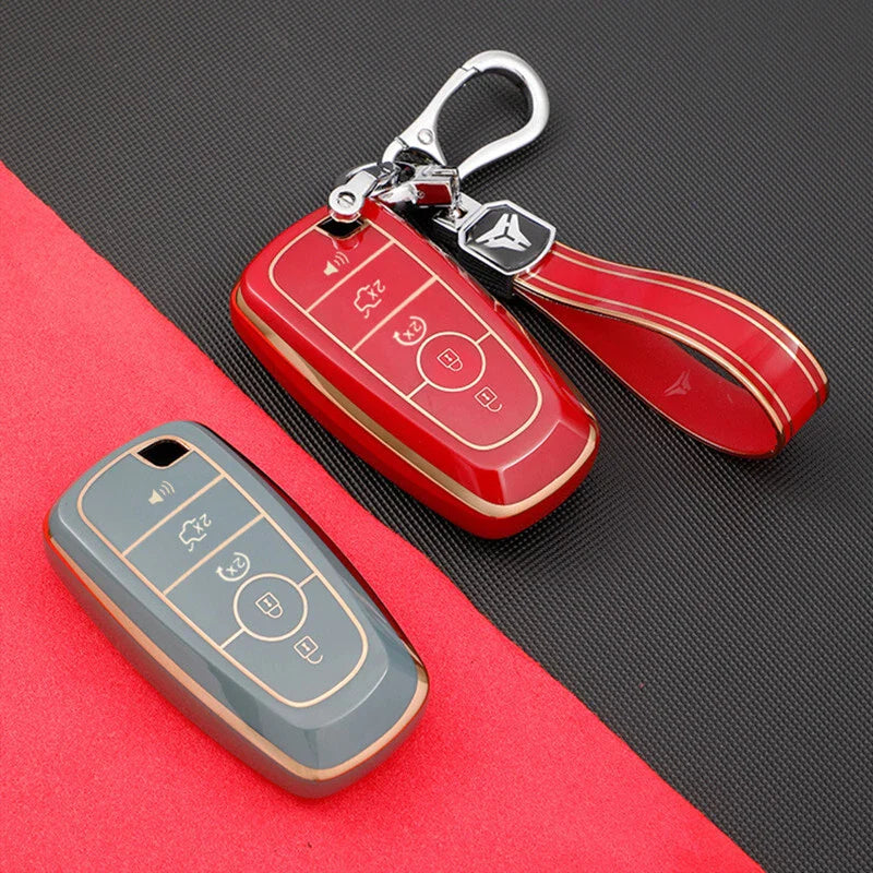 TPU Remote Fob Car Key Cover Case Holder for Ford Explorer, Mustang, F-150
