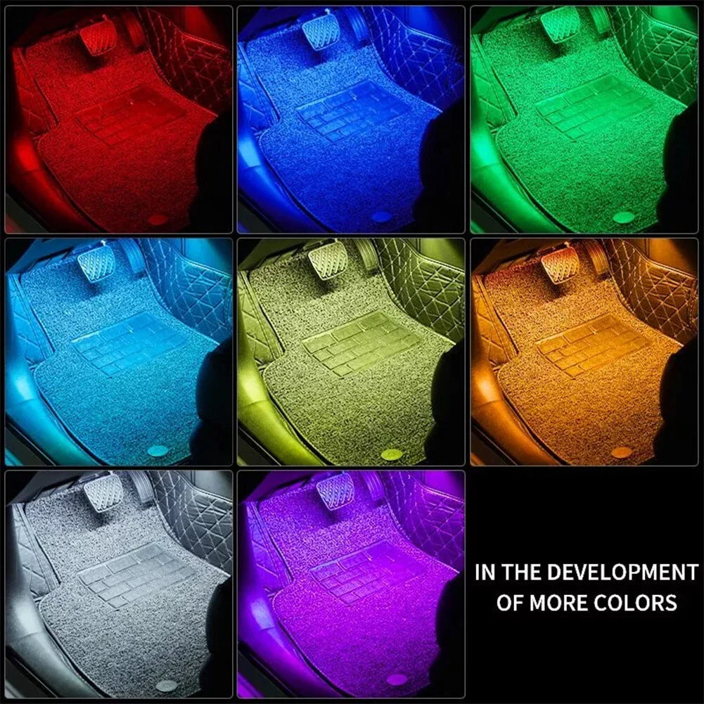 RGB Music Voice Control Floor Atmosphere Light for Car