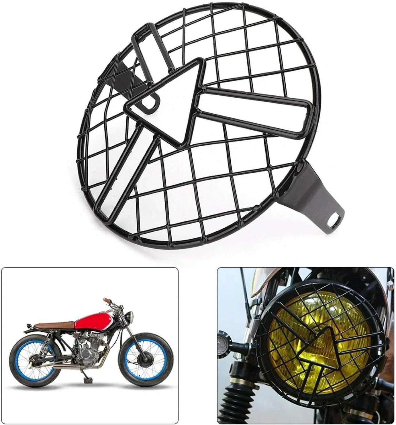 16.5cm Headlight Mesh Grill Protect Side Mount Cover for CG125 GN125