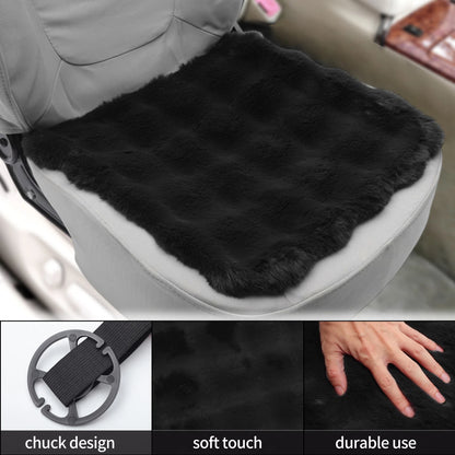 Set of 2 Bottom Seat Pad Covers for Car (Black Cotton Grid)