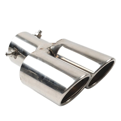 Dual Steel Rear Exhaust Pipe Tail Muffler Tip for Universal Fit (No Year Specified)