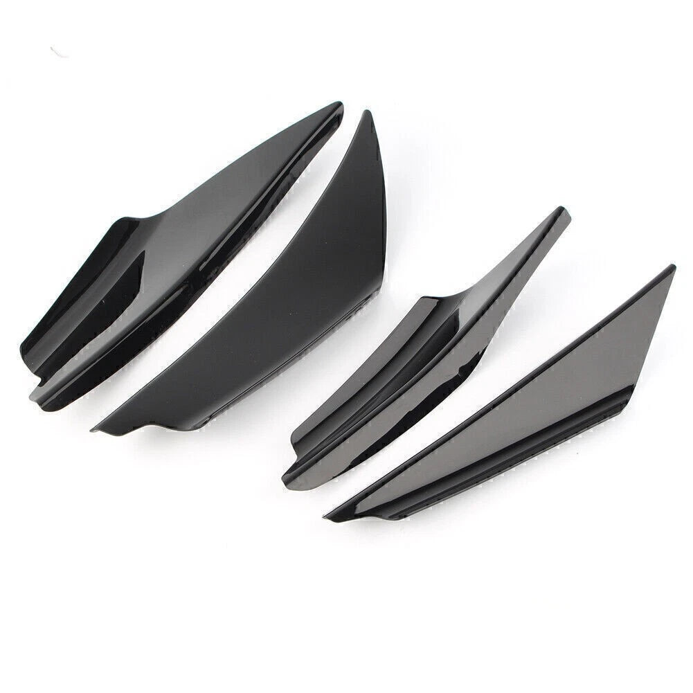 Universal Car ABS Front Bumper Canards Splitter Fins Body Spoiler