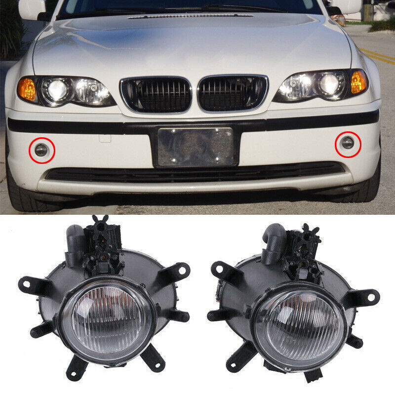 2X Clear Lens Fog Lights for BMW E46 3 Series (2002–2005)