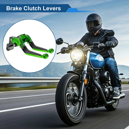 Short Long Brake Clutch Lever for Kawasaki Ninja 650R (2009–2016) Green Black