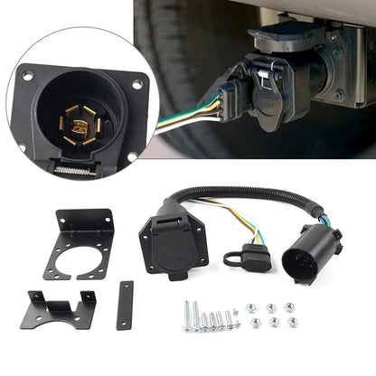 7 Way & 4 Way Flat Trailer Wire Harness Plug Kit for Ford GMC Chevy