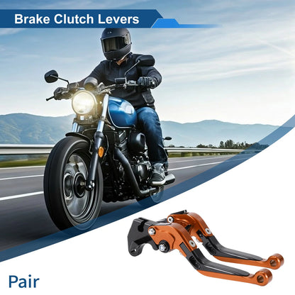 Adjustable Brake Clutch Lever for Yamaha MT125 (2014–2023) - Orange Black