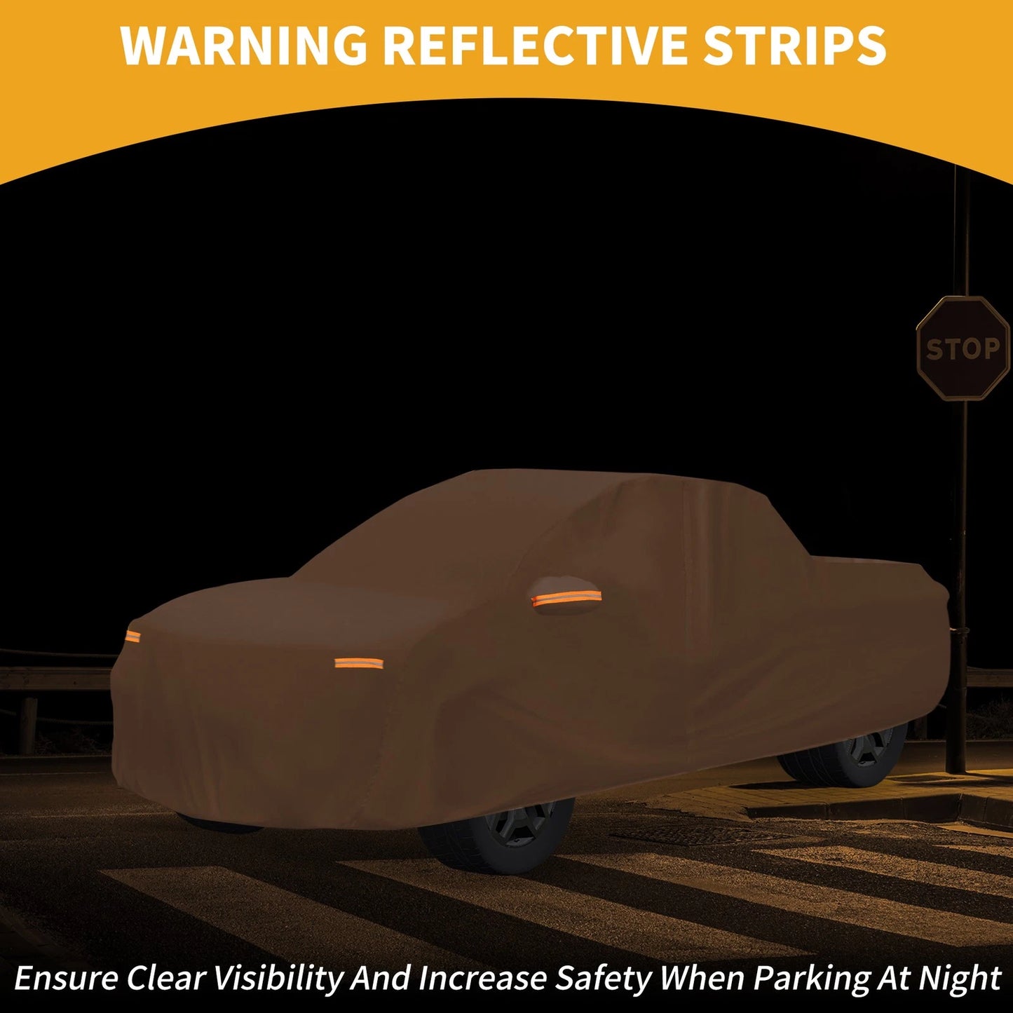 Waterproof Car Cover for Chevy Silverado (All Weather, Orange, Zipper)