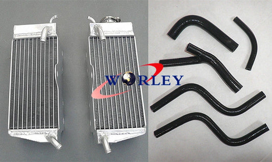 Aluminum Radiator + Blue Hose for Honda CR250R (1985–1987)