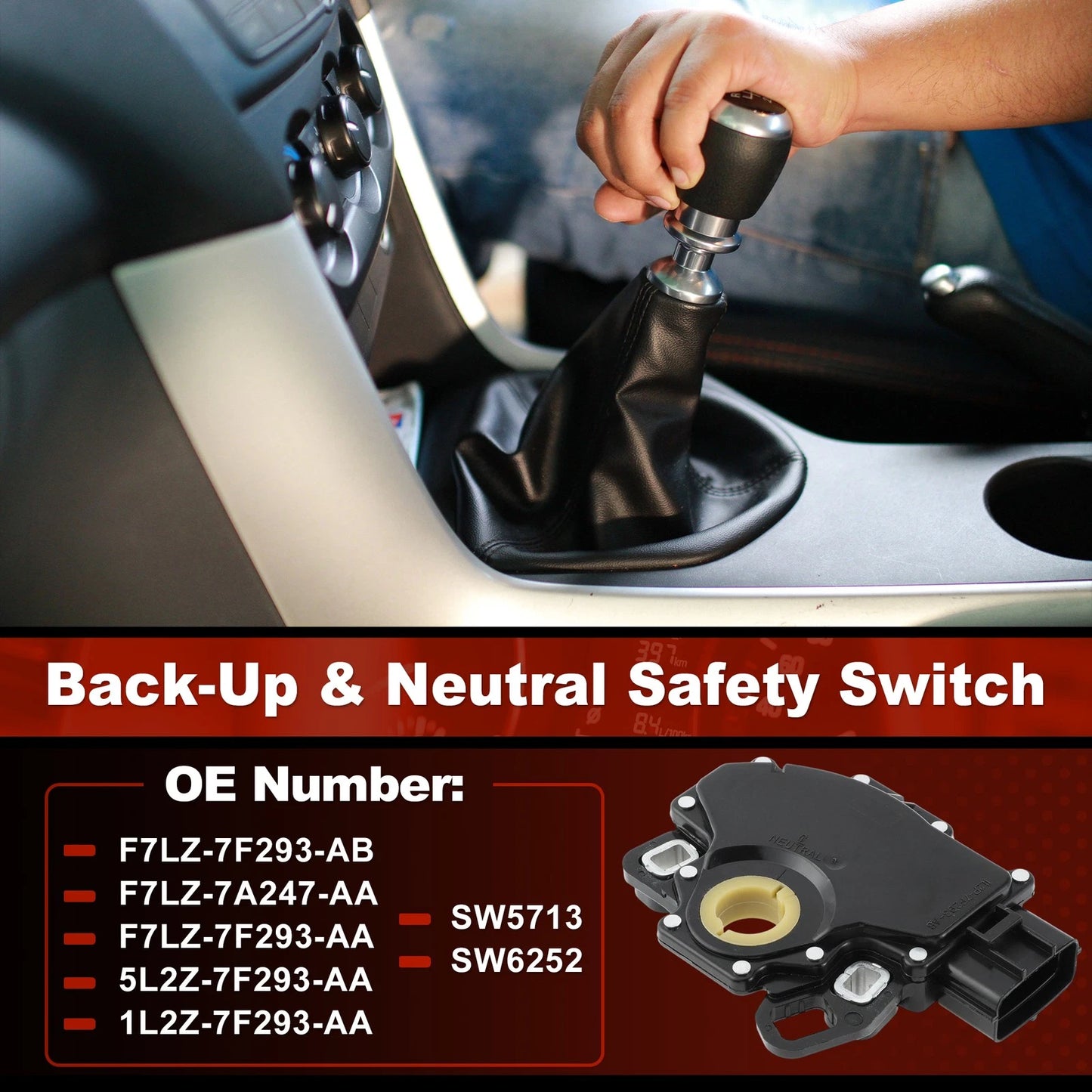 Neutral Position Safety Switch F7LZ7F293AB for Ford F150 F250 F350 E150 E250 (1997–2003)