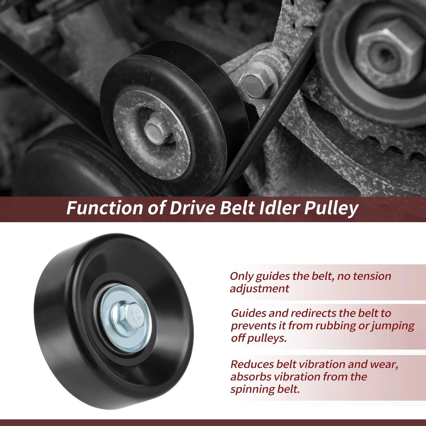Accessory Drive Belt Idler Pulley for Chevrolet Silverado, GMC Yukon (No. 36299)