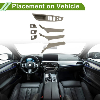 7 Pcs Window Switch Bezel Cover for BMW 5 Series (2010–2016)