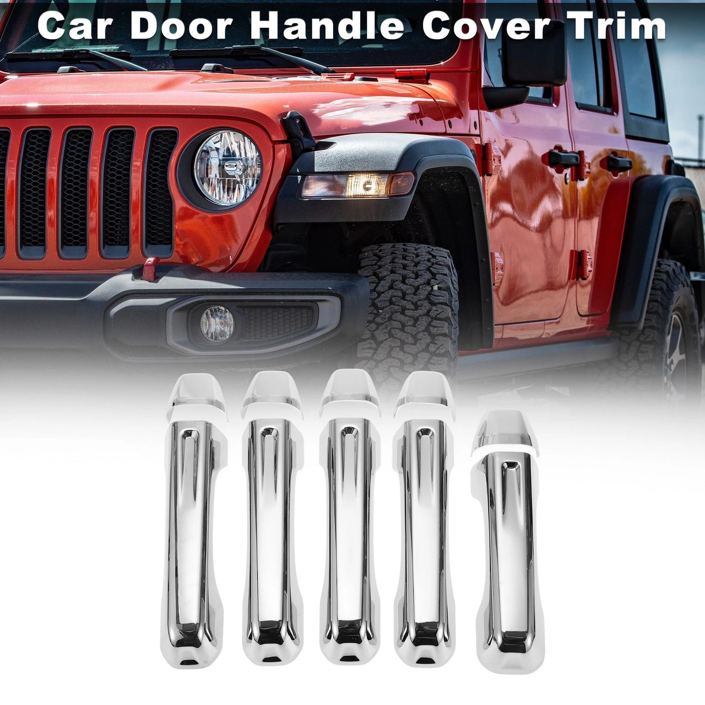 Door Handle Cover Trim for Jeep Wrangler (2018–2022) Tailgate Silver Tone