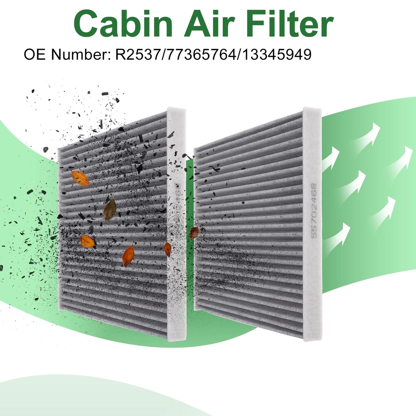 Cabin Air Filter No.R2537/77365764 for Alfa Romeo Mito 955 (2008–2018)