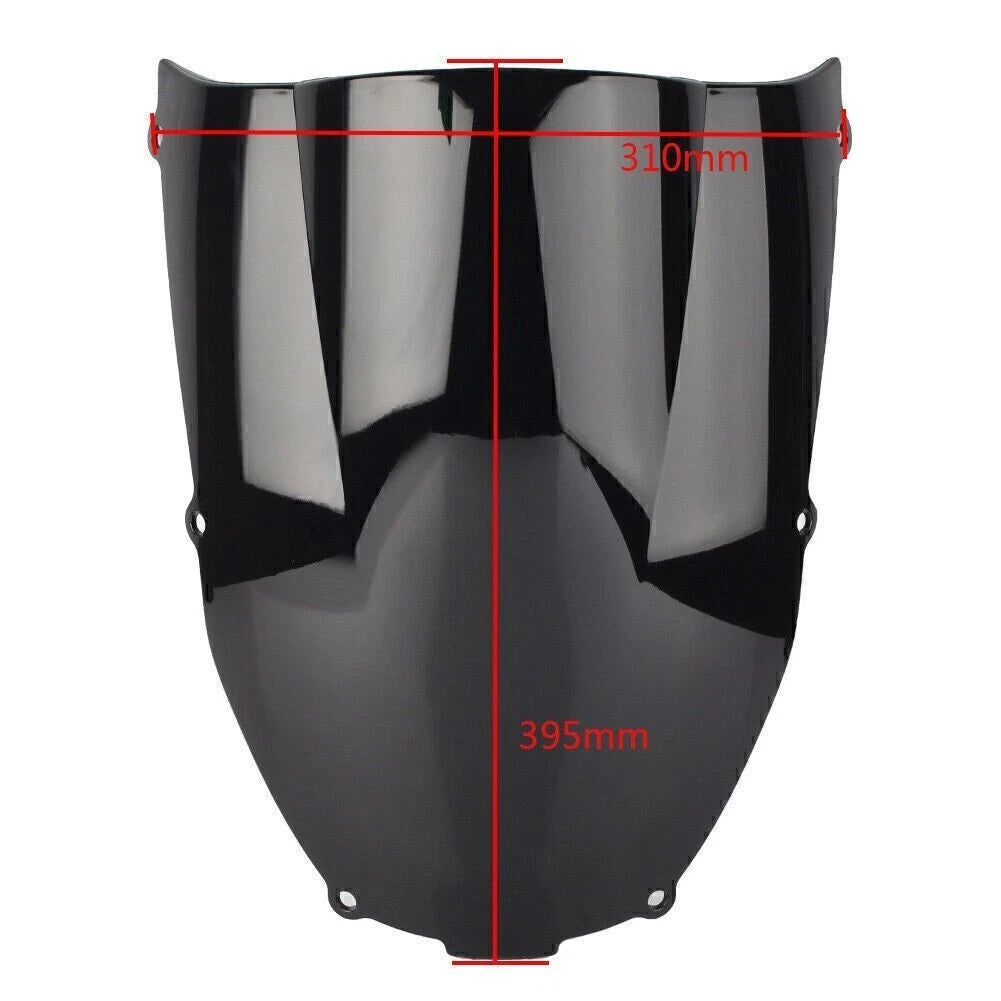 Double Bubble Windshield for Kawasaki Ninja ZX6R (2000–2002) Black