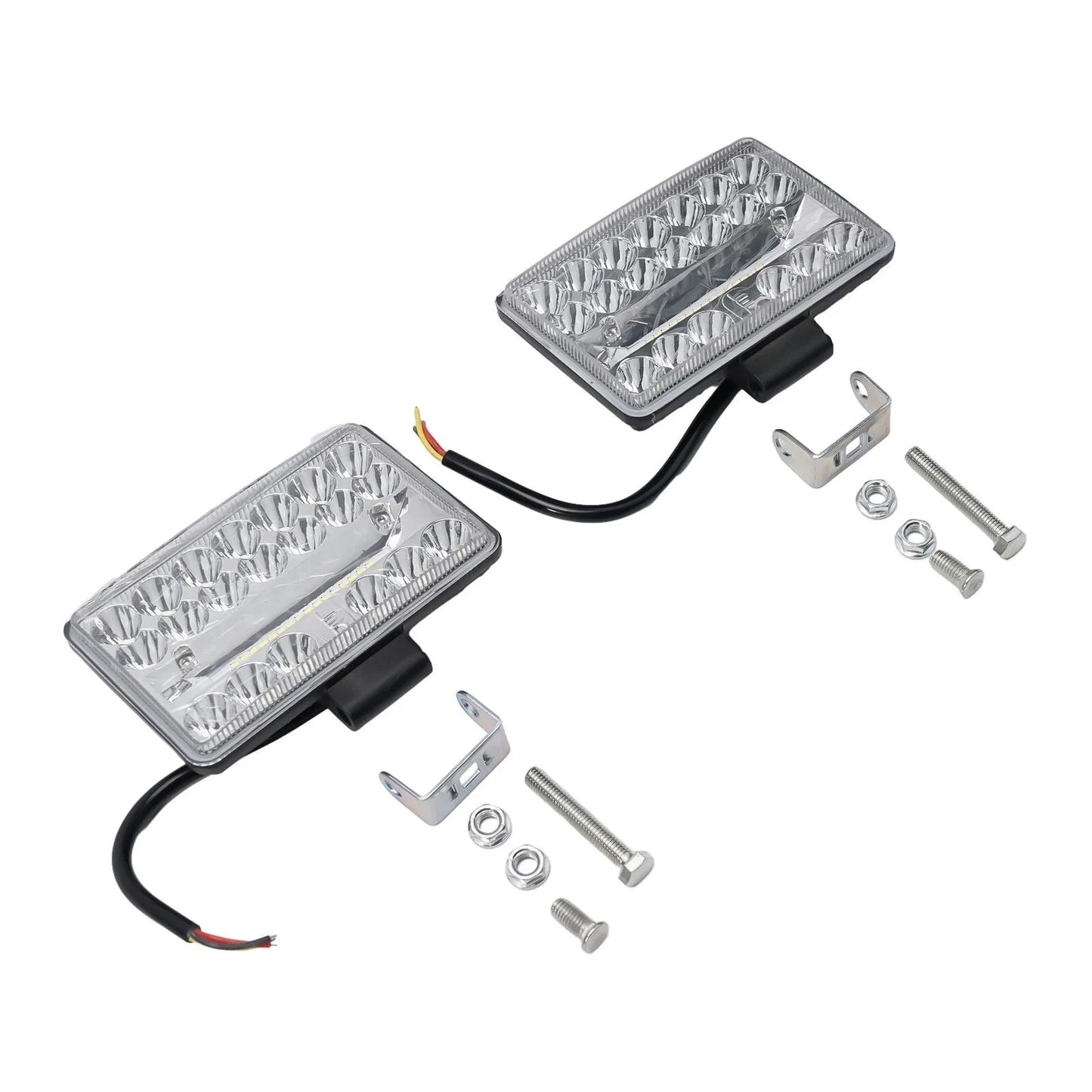 Rectangular LED Headlights for 12V–24V Vehicles