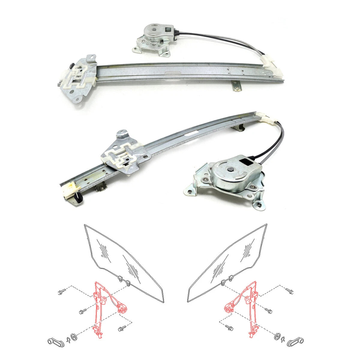 Front Door Window Regulator x2 for Nissan Navara D21 King Cab 1986-1997