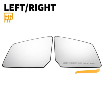 Pair White Heated Mirror Glass for GMC Chevrolet
