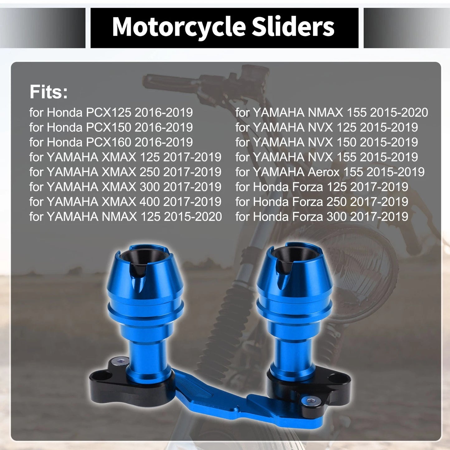 Frame Slider Anti-Crash Protector for Motorcycles 175mm Aluminum Alloy Blue