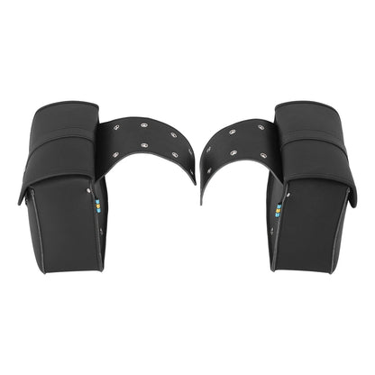 PU Leather Saddle Bags for Harley, Suzuki, Honda (Fits Various Models)