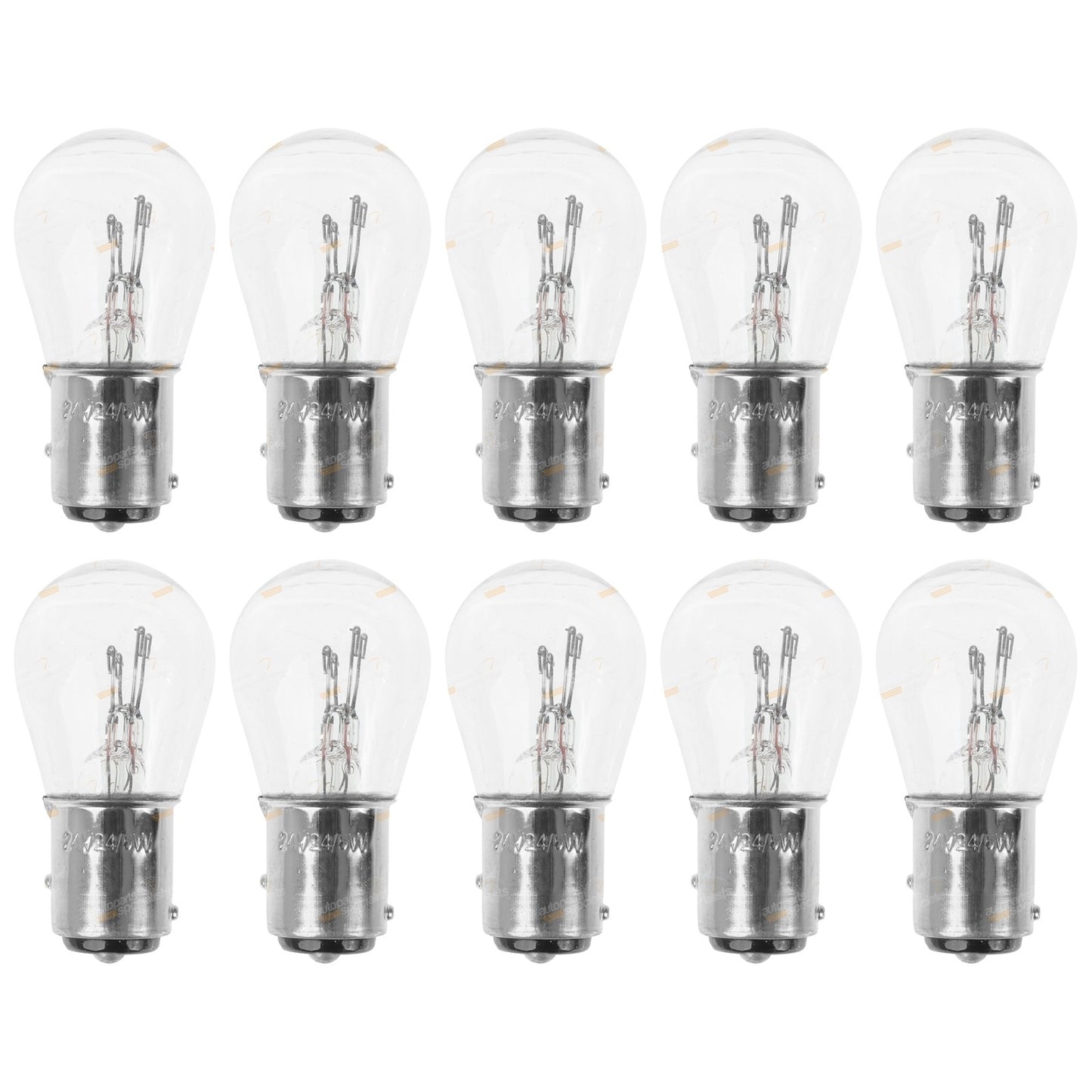 10x Stop Tail & Indicator Light Bulbs for 24V Vehicles (BAY15d)