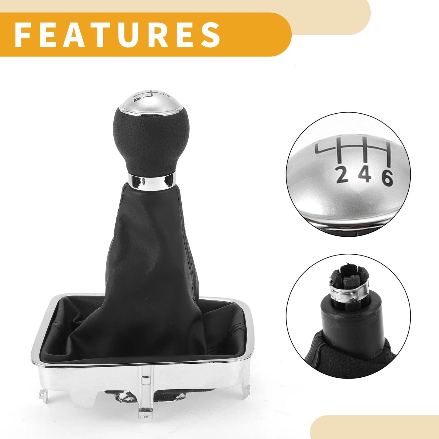 6 Speed Gear Shifter Knob with Cover No.5N0711113 for VW Sharan II (2010–2015)
