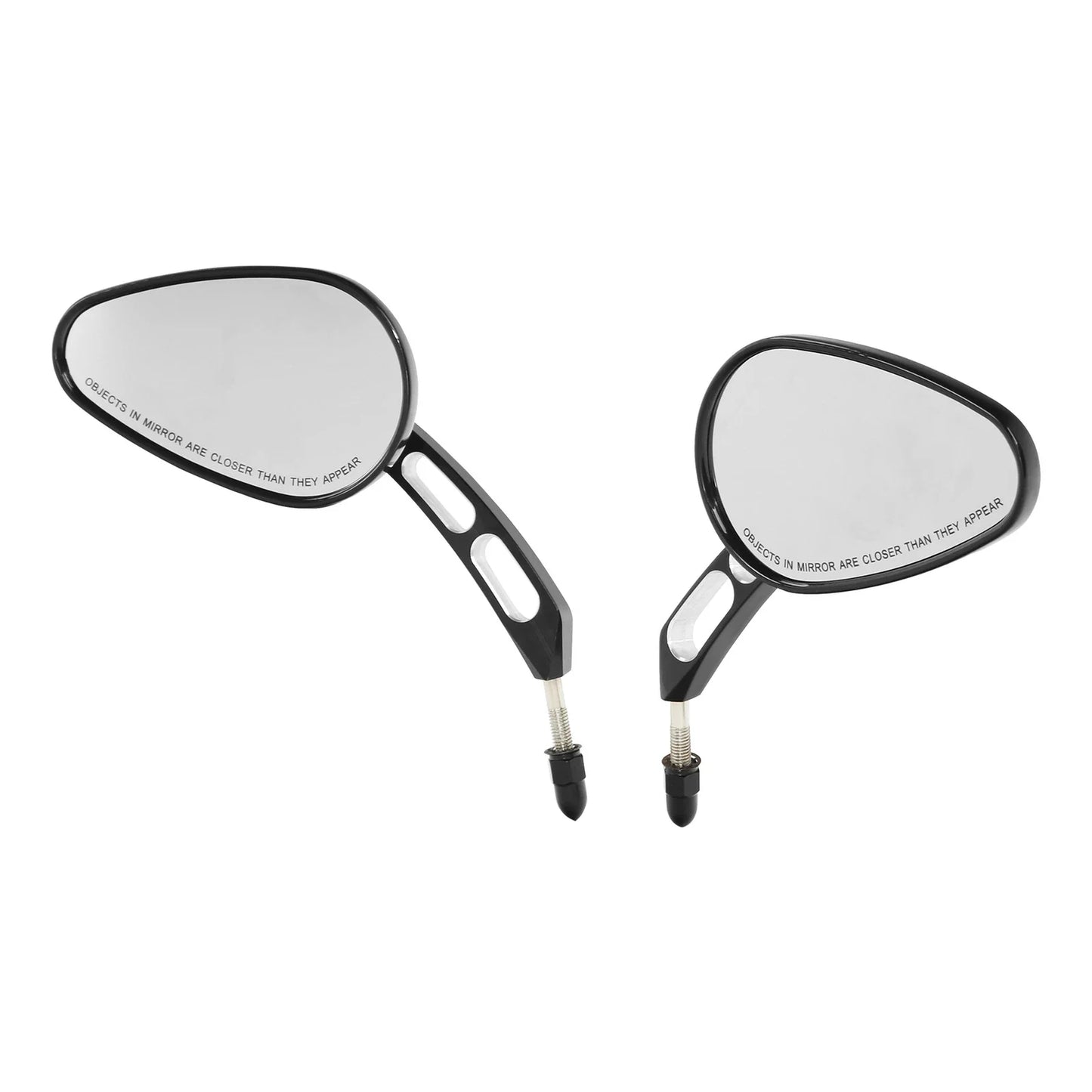 8mm Black Rear-View Mirrors for Harley Sportster Softail Electra Road Glide