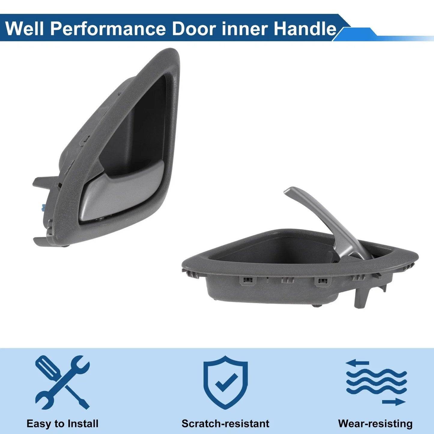 Front Passenger Side Interior Door Handle for Chevrolet Sail (2010-2014) Gray Chrome