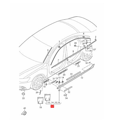 Set of 4 Side Skirt Clips for Audi A6 C7 S6 RS6 (2012–2014)