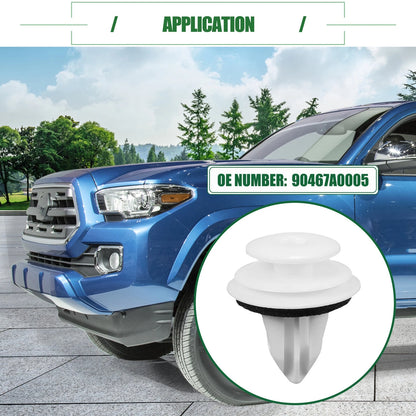 Set of 10 Door Trim Panel Clips for Toyota Tacoma (2001–2022) No. 90467A0005 White