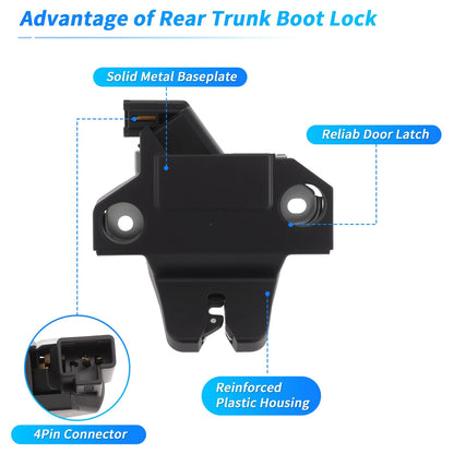 Rear Trunk Latch Lock Actuator for Toyota Vios (2002–2008) 4 Pins 646100D070